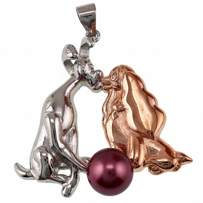 Mount Pendant .925 Sterling Silver Cachorro con hueso y pata colgando