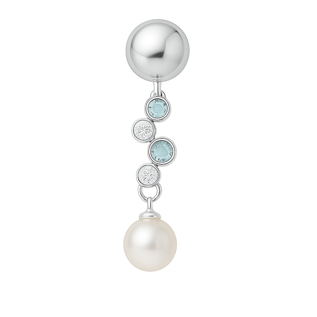 Mount Pendant .925 Sterling Silver Redondo 3 Perla