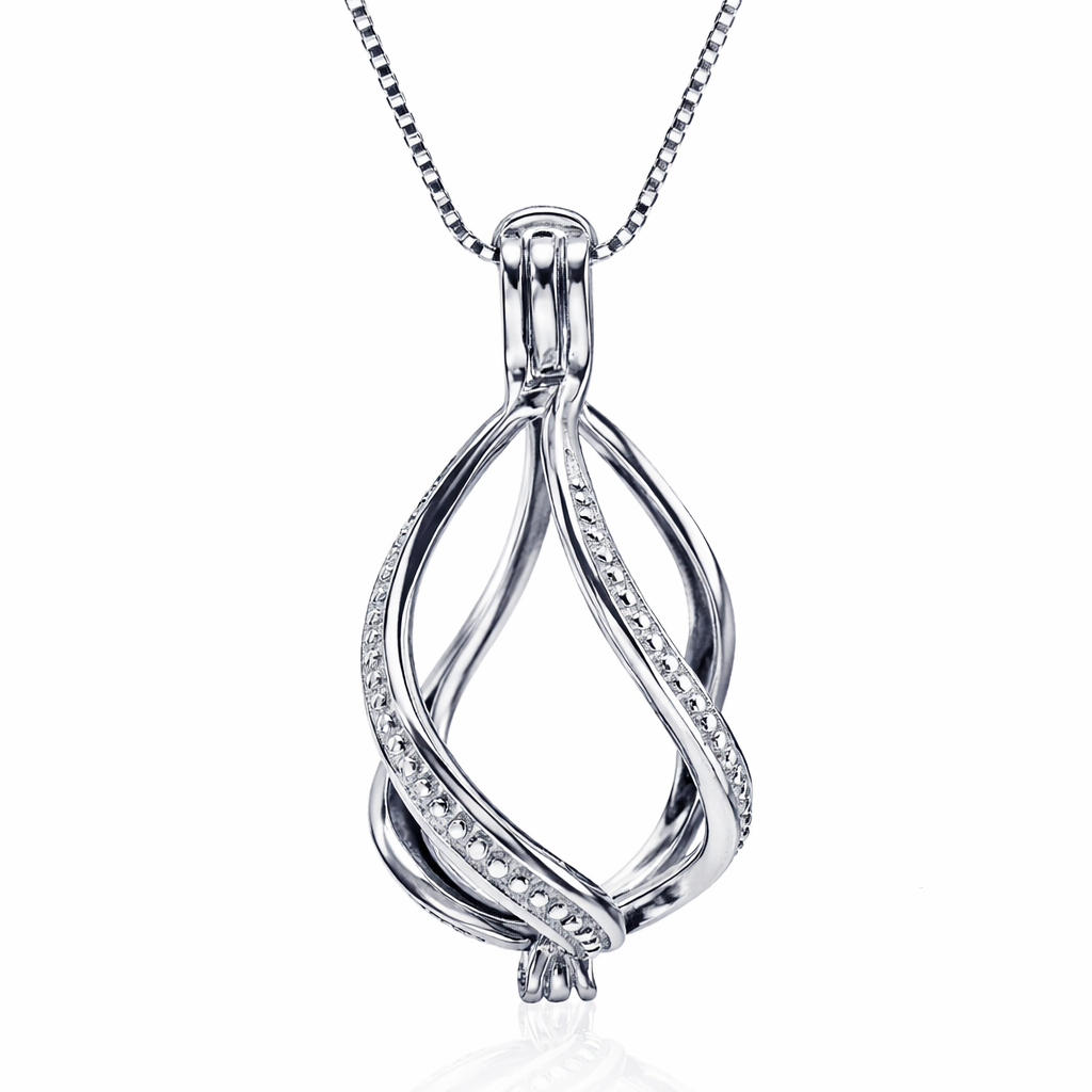 Cage Pendant 925 Sterling Silver - Large Teardrop Twist for Edisons 9-15mm