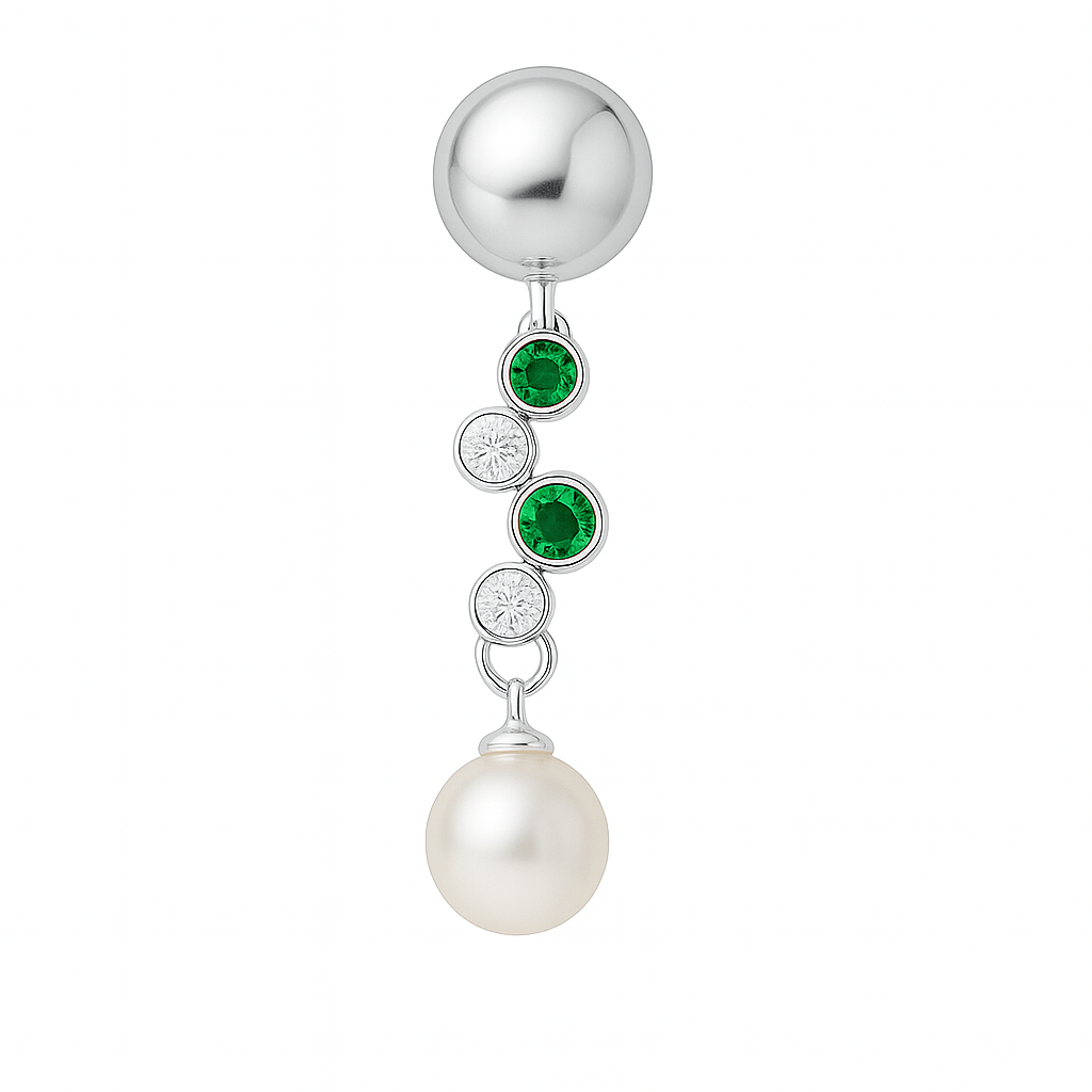 Mount Pendant .925 Sterling Silver Redondo 3 Perla