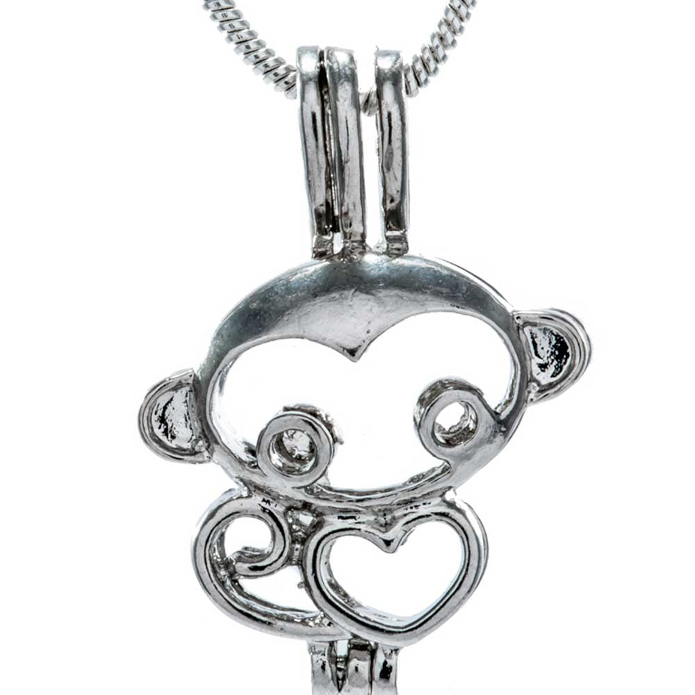 Cage Pendant Silver Plated - Monkey