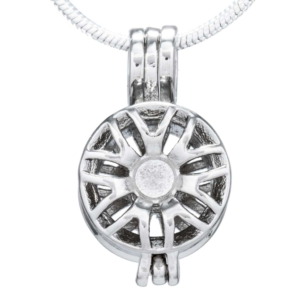 Cage Pendant Silver Plated - Wheel Rim