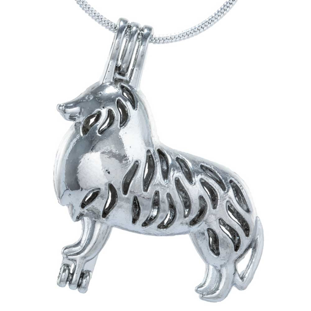 Colgante Jaula Perro Plateado