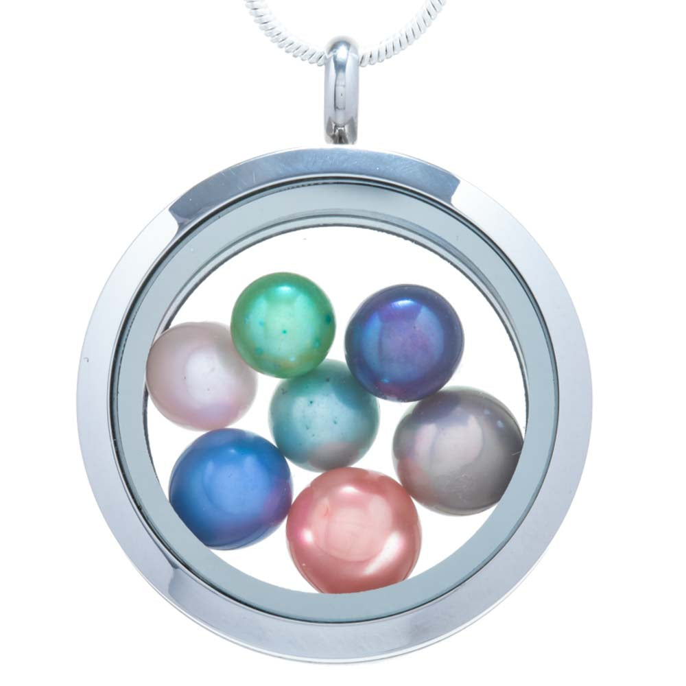 Glass Locket Pendant Twist Off - 30mm Round Smooth