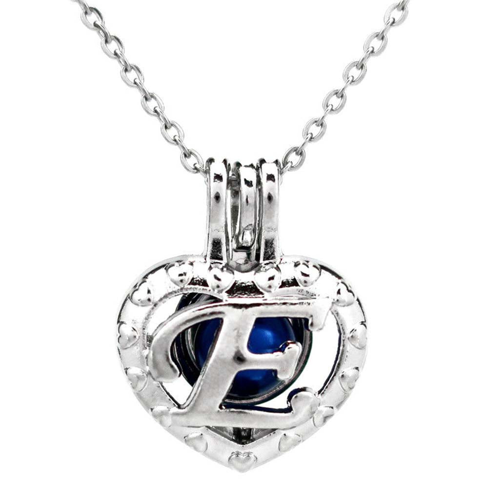 Cage Pendant Silver Plated - Letter E