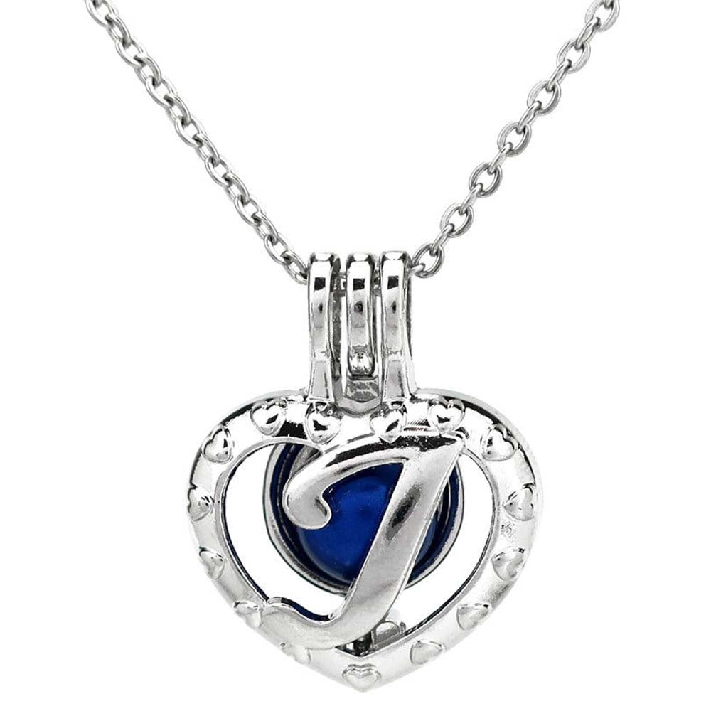 Cage Pendant Silver Plated - Letter J