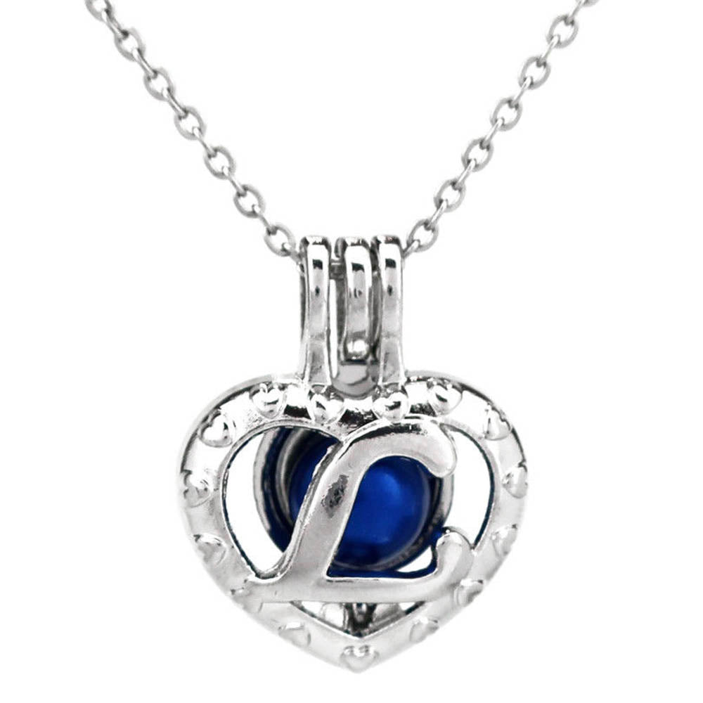 Cage Pendant Silver Plated - Letter L