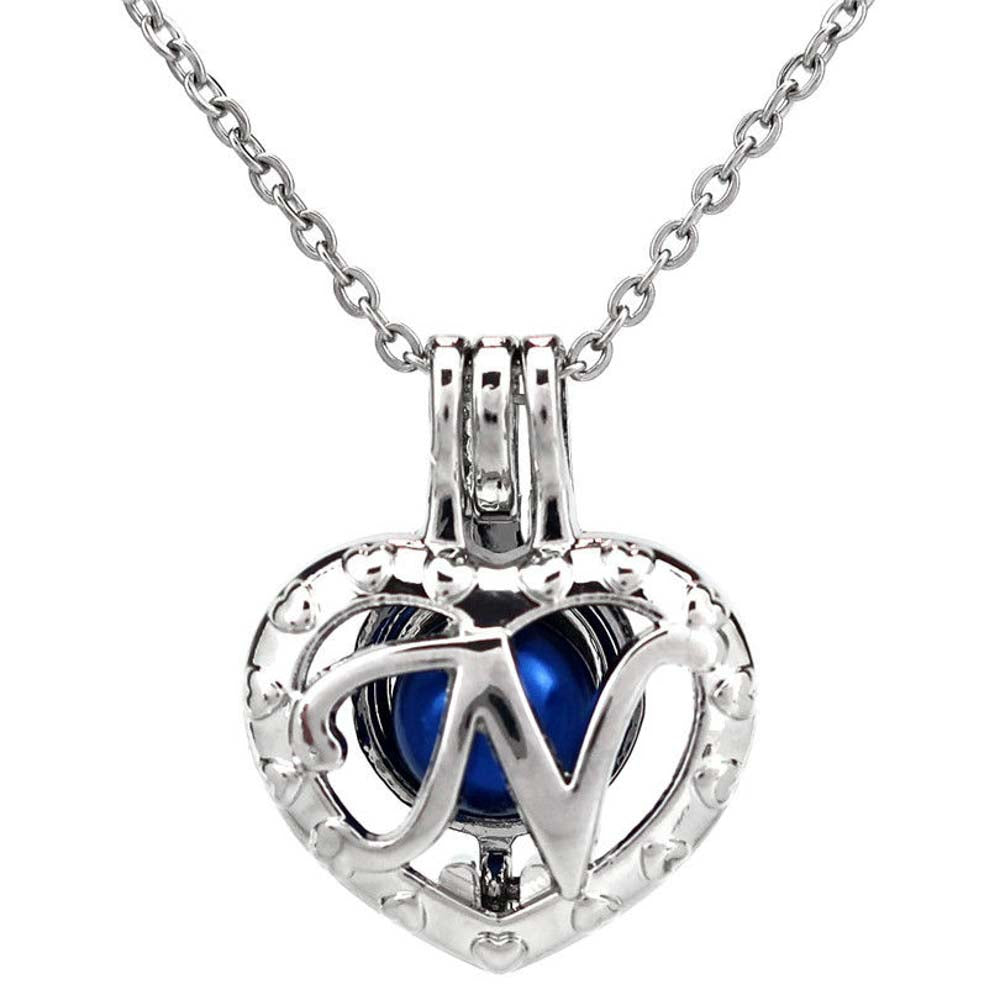 Cage Pendant Silver Plated - Letter N