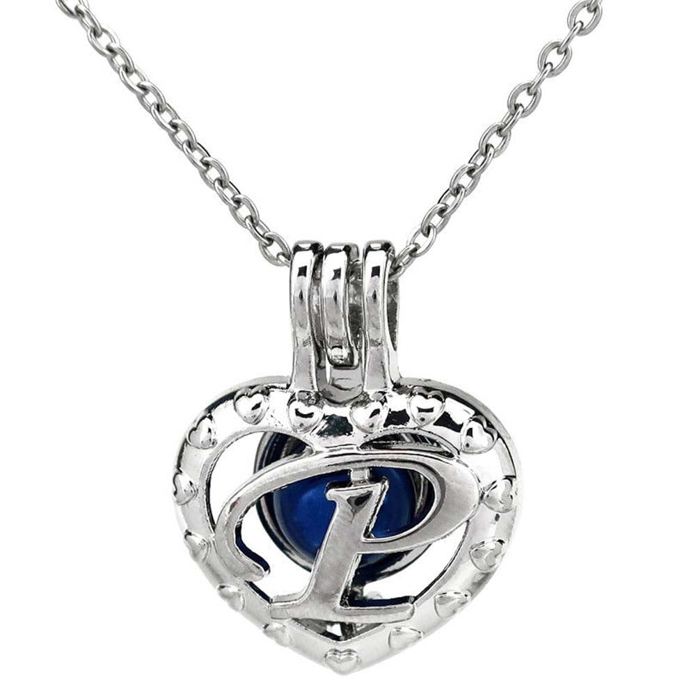 Cage Pendant Silver Plated - Letter P