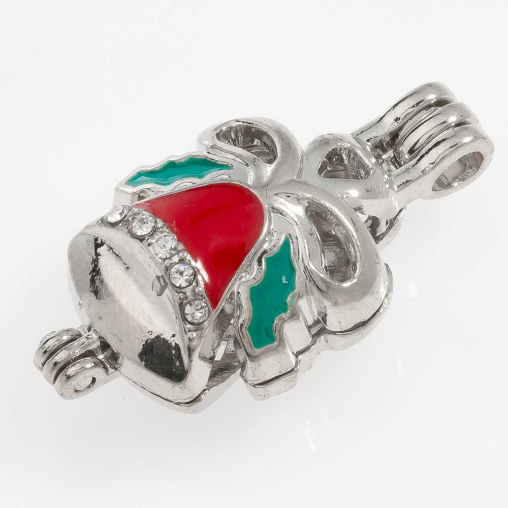Cage Pendant Silver Plated - Christmas Bell Missile Toe