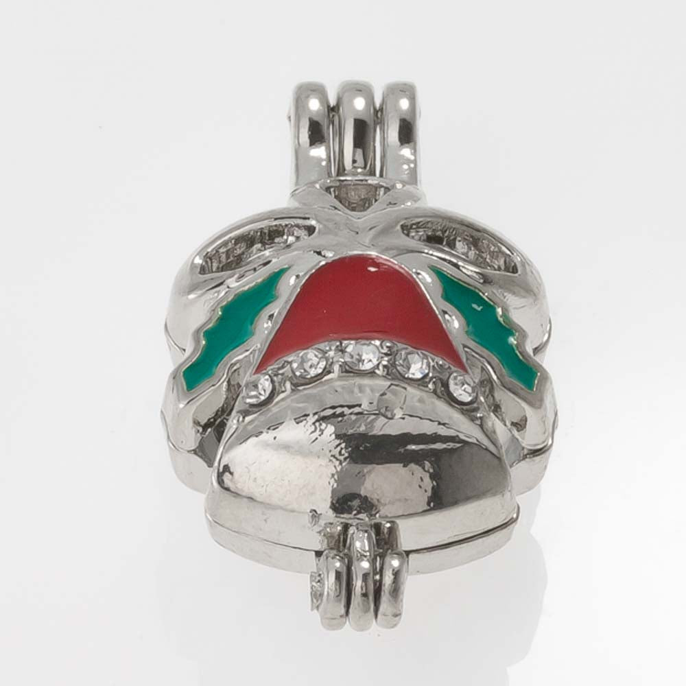 Cage Pendant Silver Plated - Christmas Bell Missile Toe
