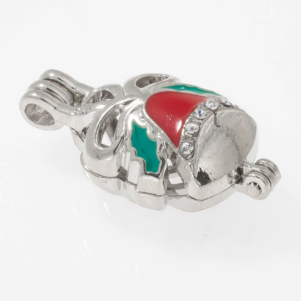 Cage Pendant Silver Plated - Christmas Bell Missile Toe