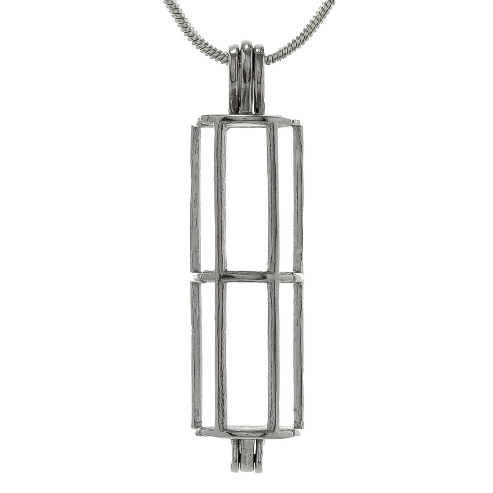 Cage Pendant 925 Sterling Silver - Cylinder