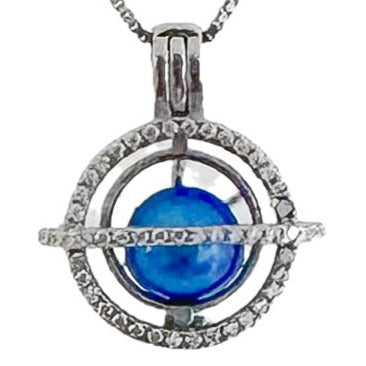Celestial Orbit Cage Pendant 925 Sterling Silver