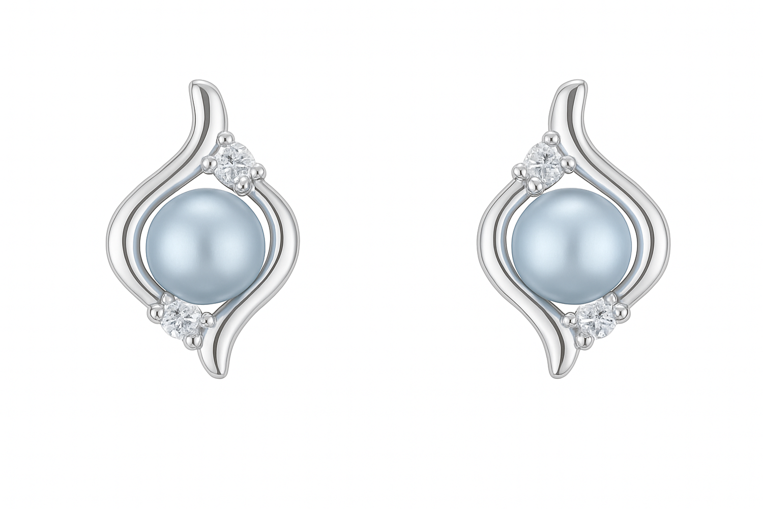 DIY Mount Earrings - 925 Sterling Silver Flame Stud Earrings