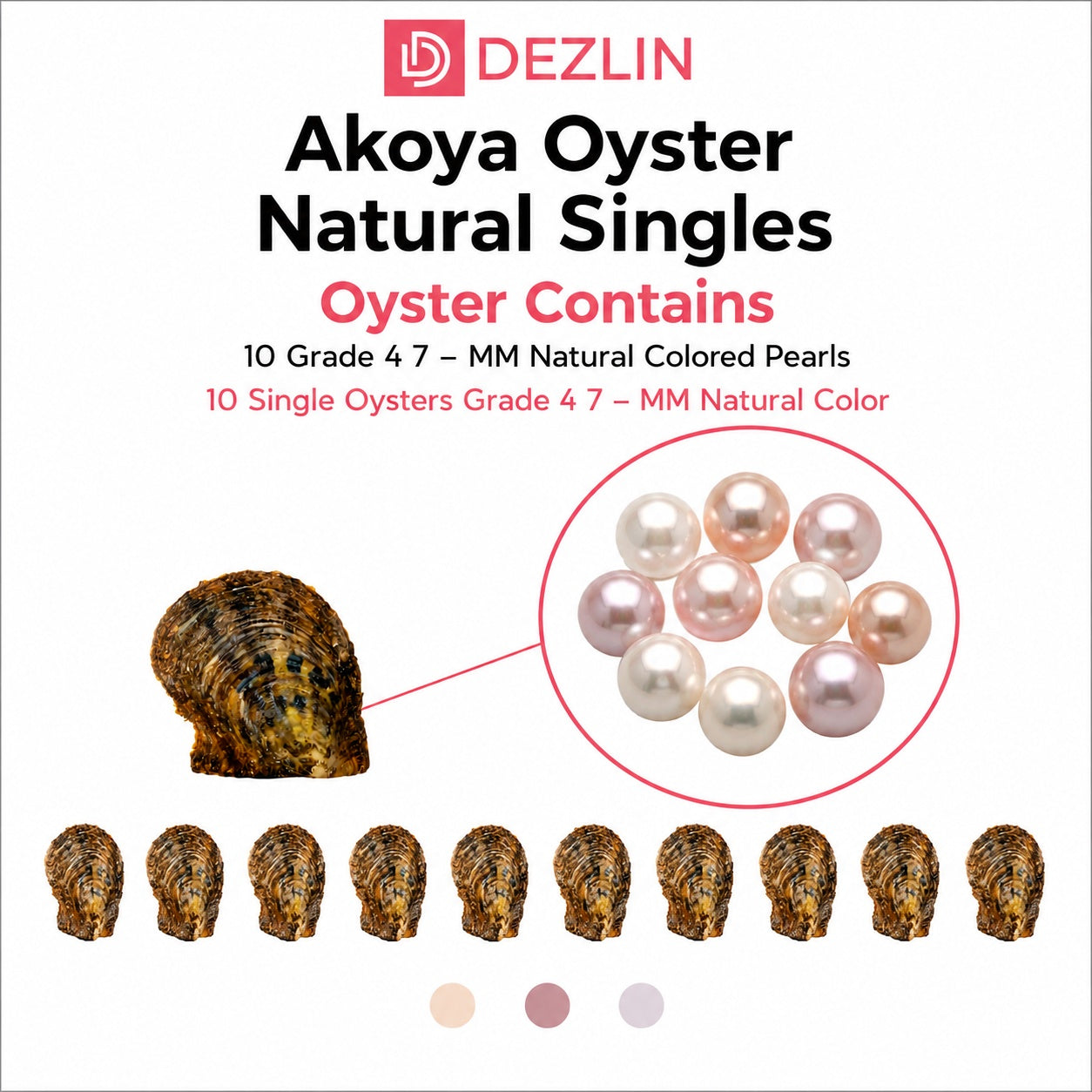 Akoya Shell Oyster - Round Freshwater Pearls