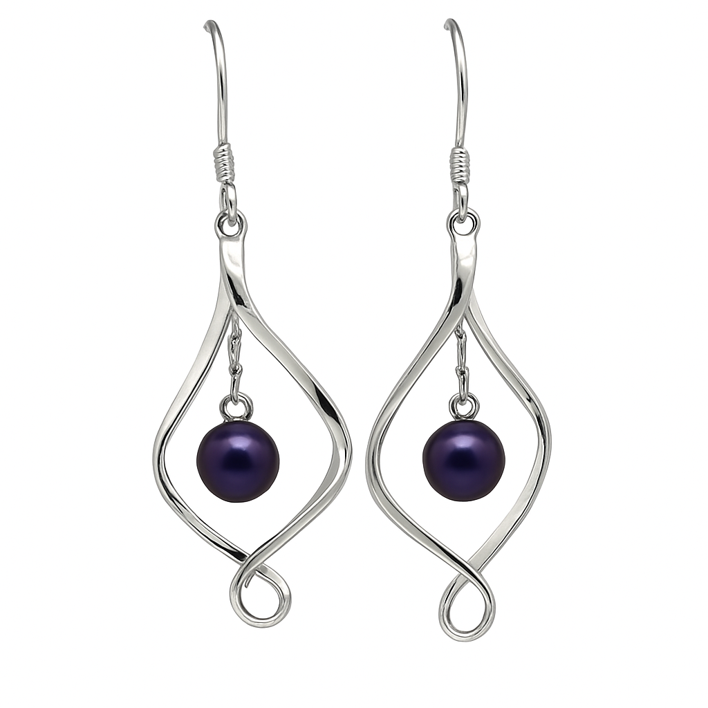 DIY Mount Earrings - 925 Sterling Silver Twist Drop Earrings