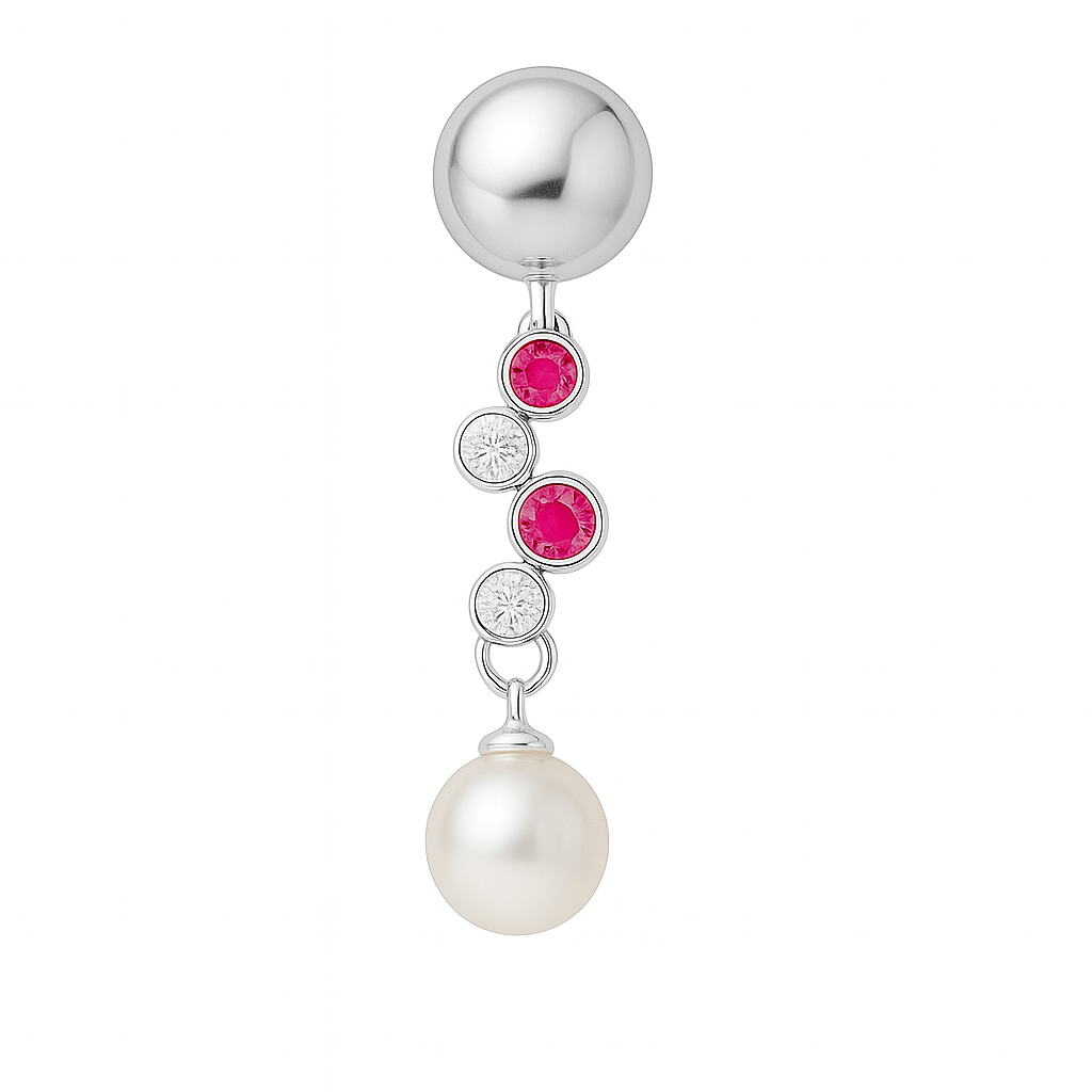 Mount Pendant .925 Sterling Silver Redondo 3 Perla