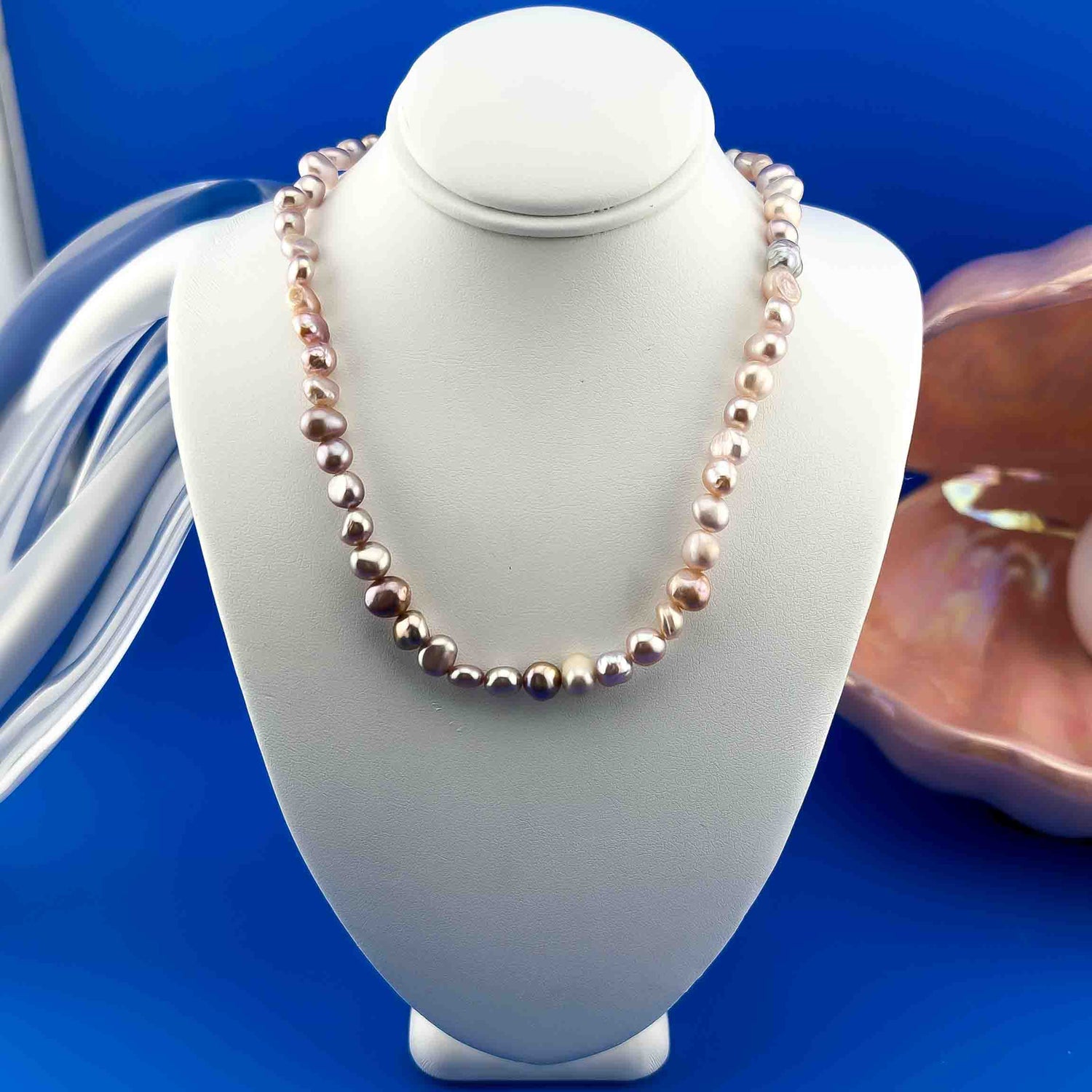 Sirena colorida holográfica 20" collares de plata esterlina con cuentas de diamantes de imitación personalizadas