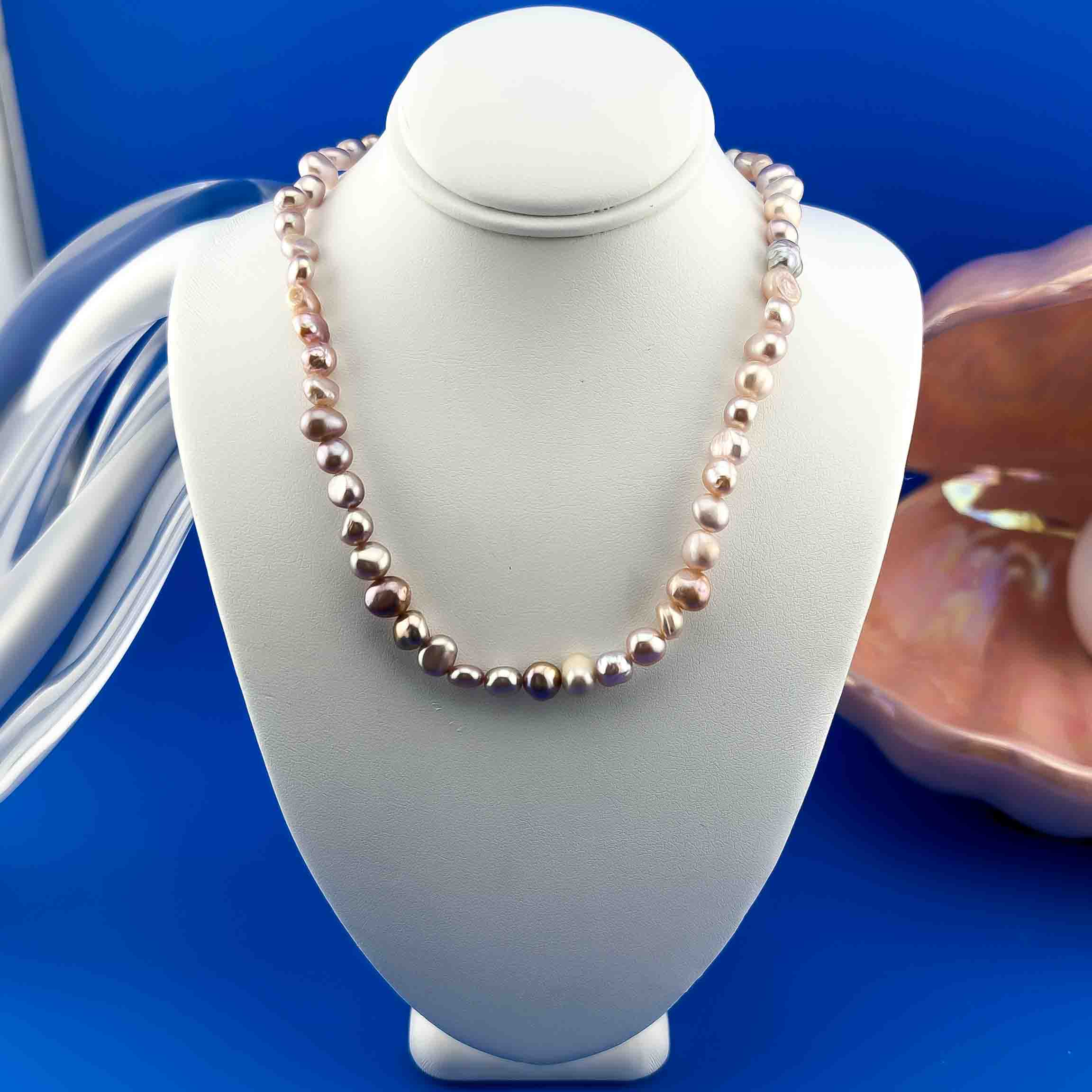Sirena colorida holográfica 20" collares de plata esterlina con cuentas de diamantes de imitación personalizadas