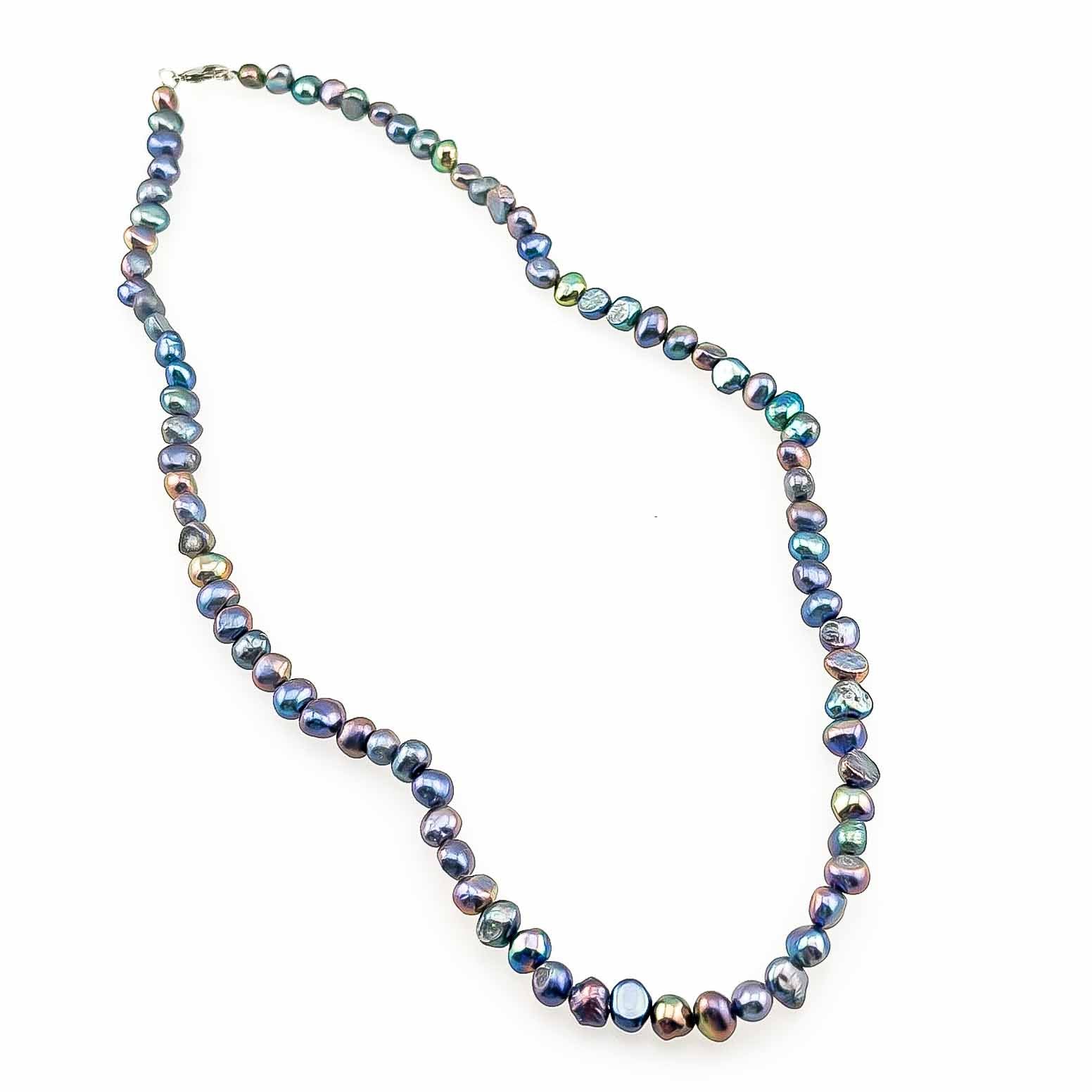 Sirena colorida holográfica 20" collares de plata esterlina con cuentas de diamantes de imitación personalizadas