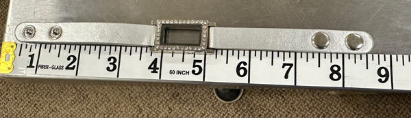 Glass Locket Bracelet Magnetic - Metallic Vegan Leather Rectangle