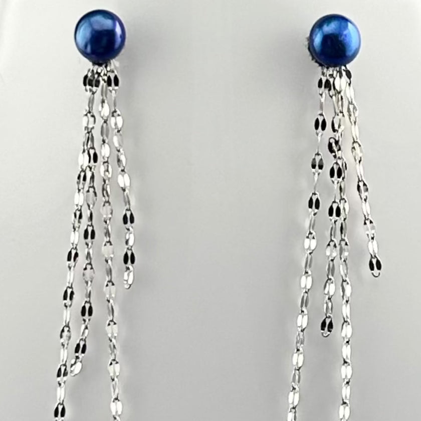 DIY Mount Earrings - 925 Sterling Silver 4 Chain Dangle