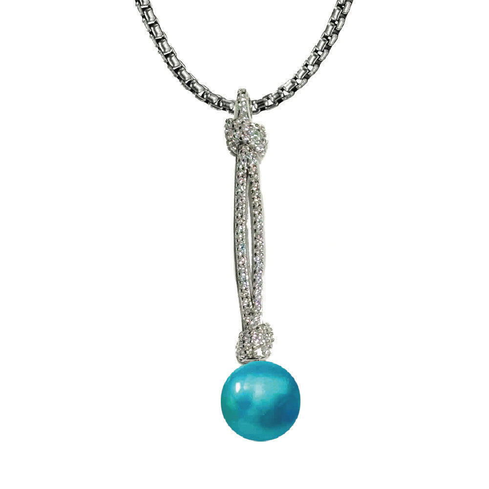 DIY Mount Pendant - 925 Sterling Silver Elongated Knot Pendant