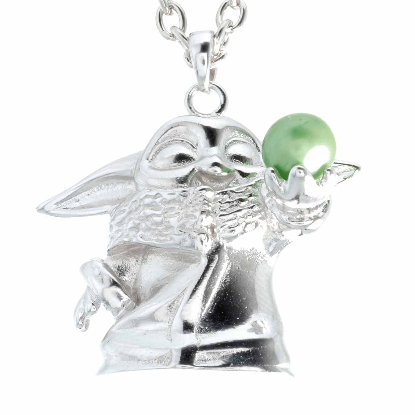 DIY Mount Pendant - 925 Sterling Silver Baby Yoda Rhodium Coated