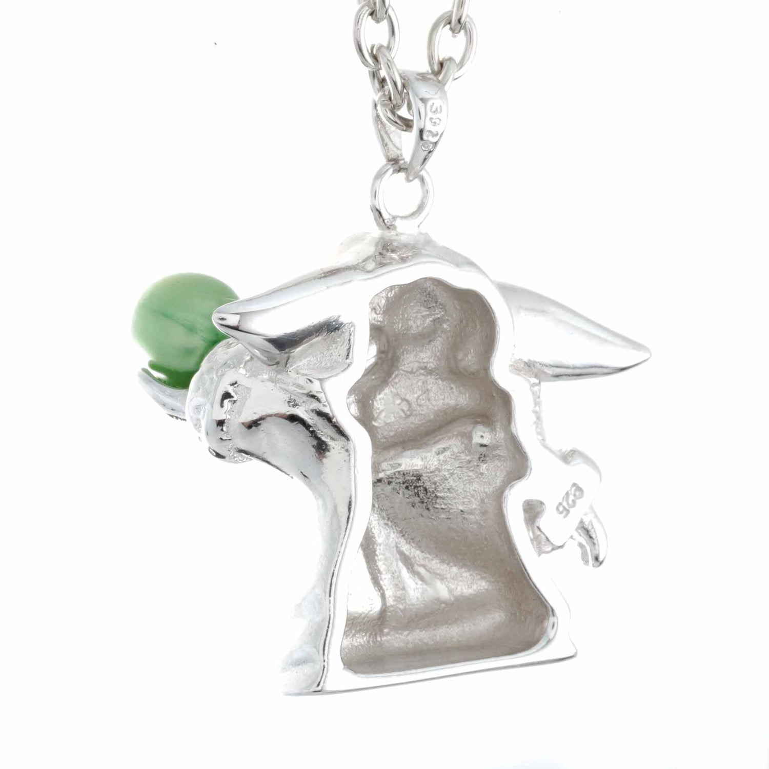 DIY Mount Pendant - 925 Sterling Silver Baby Yoda Rhodium Coated