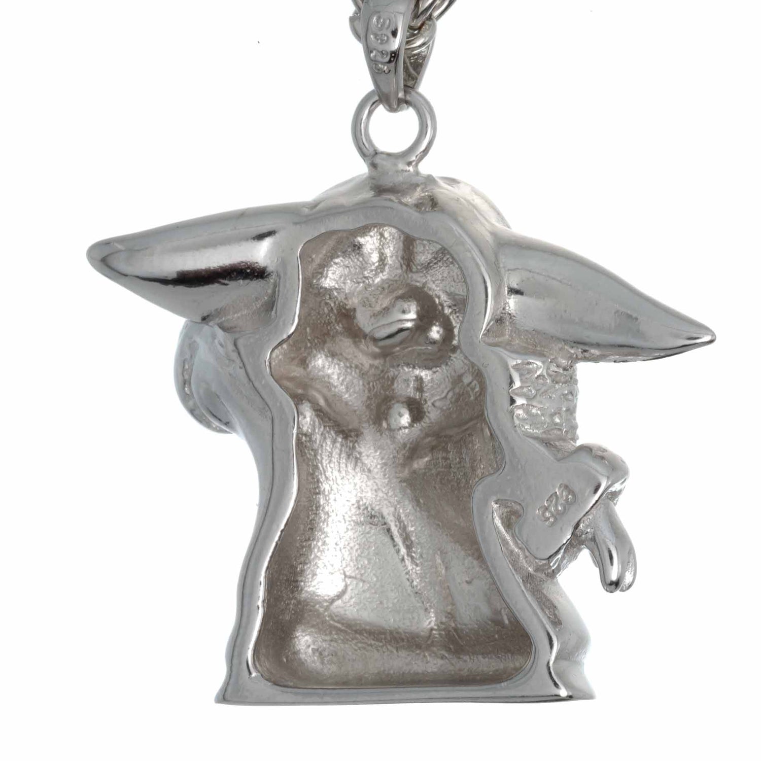 DIY Mount Pendant - 925 Sterling Silver Baby Yoda Rhodium Coated