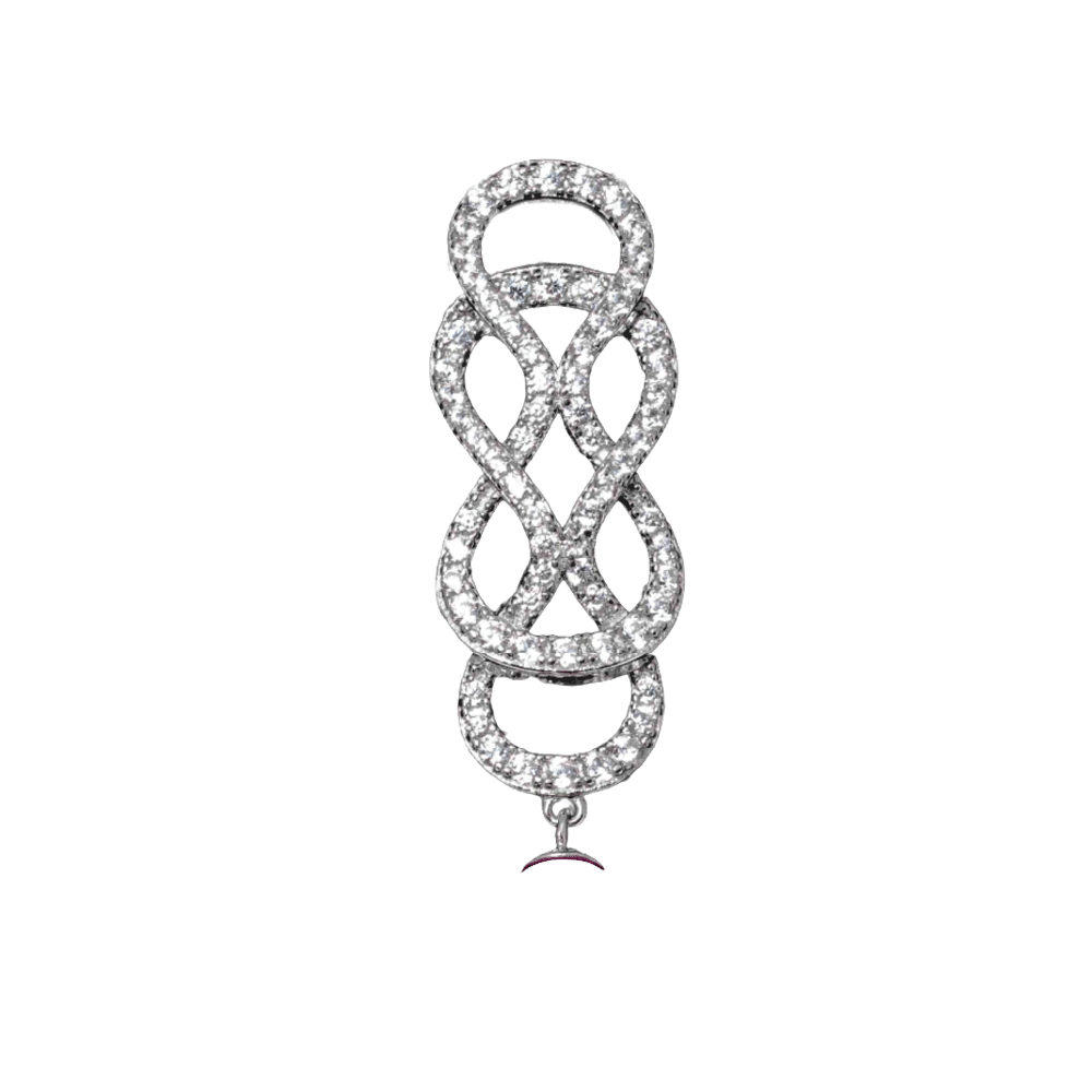DIY Mount Pendant - 925 Sterling Silver Swirl Rhinestone with 20" Sterling Silver Chain