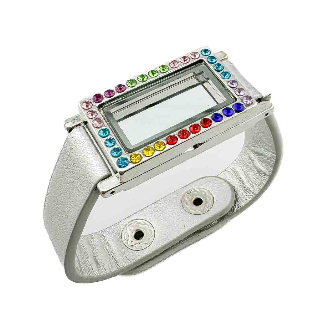 Bracelet - Rectangle Locket Vegan Leather 6-8"