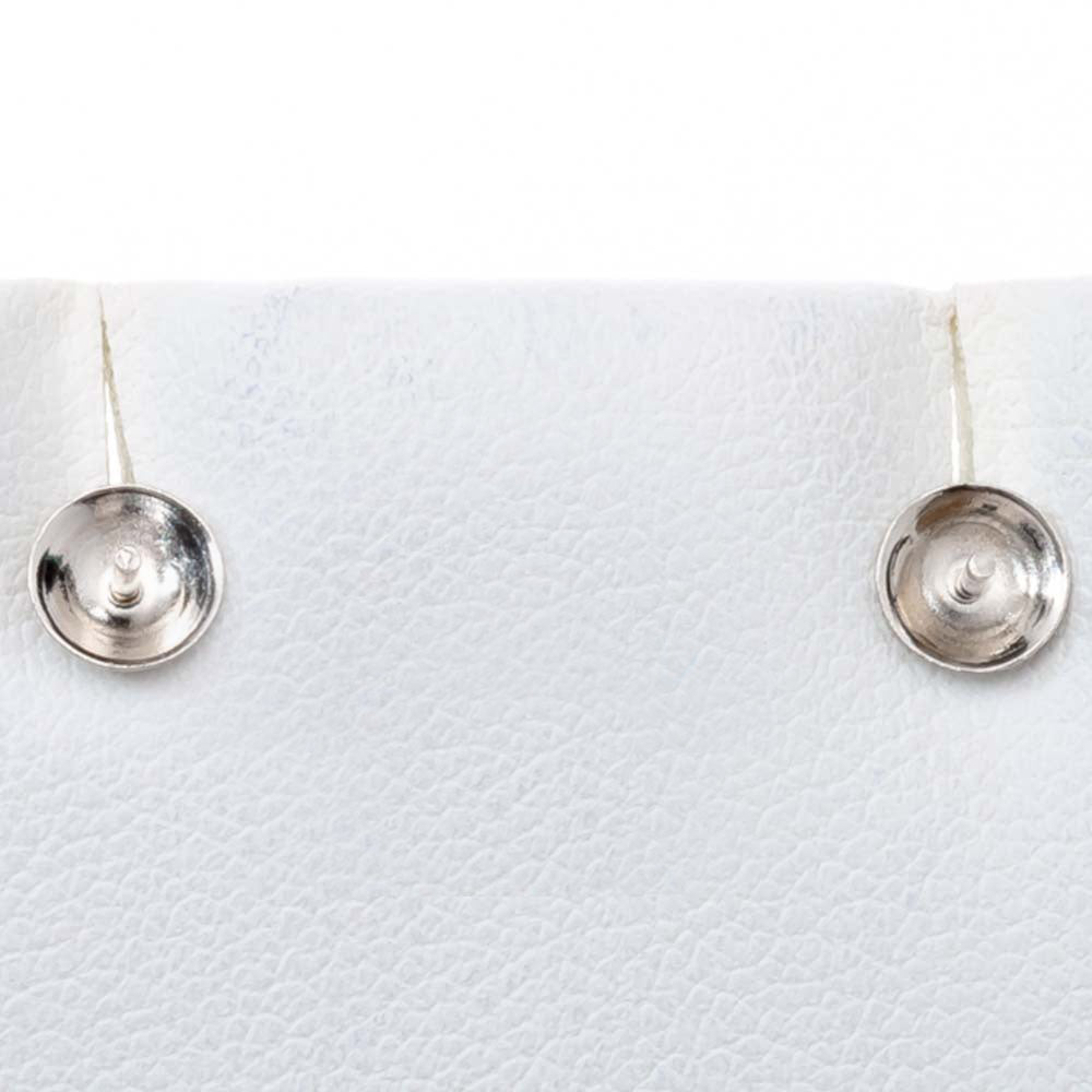 DIY Mount Earrings - 925 Sterling Silver Rhodium Coated Studs
