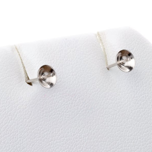 DIY Mount Earrings - 925 Sterling Silver Rhodium Coated Studs