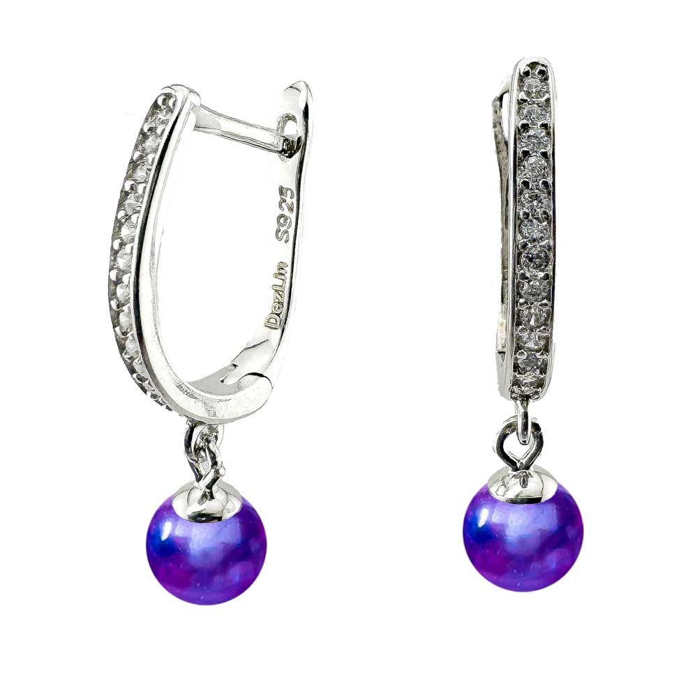 Aretes de Monte .925 Plata de Ley Redondo Cuadrado Diamantes de Imitación Rodiados