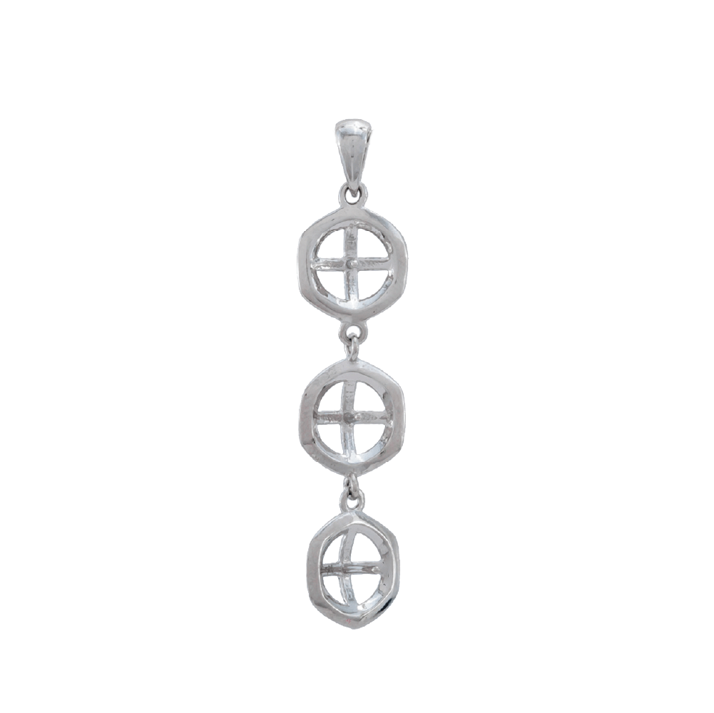 DIY Mount Pendant - 925 Sterling Silver 3 Pearl Mount