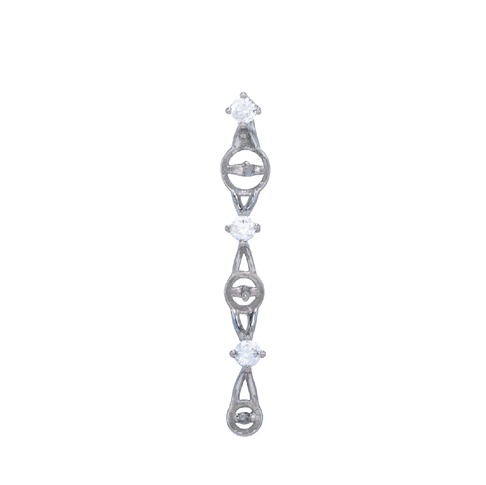 DIY Mount Pendant - 925 Sterling Silver 3 Rhinestone 3 Pearl Mount