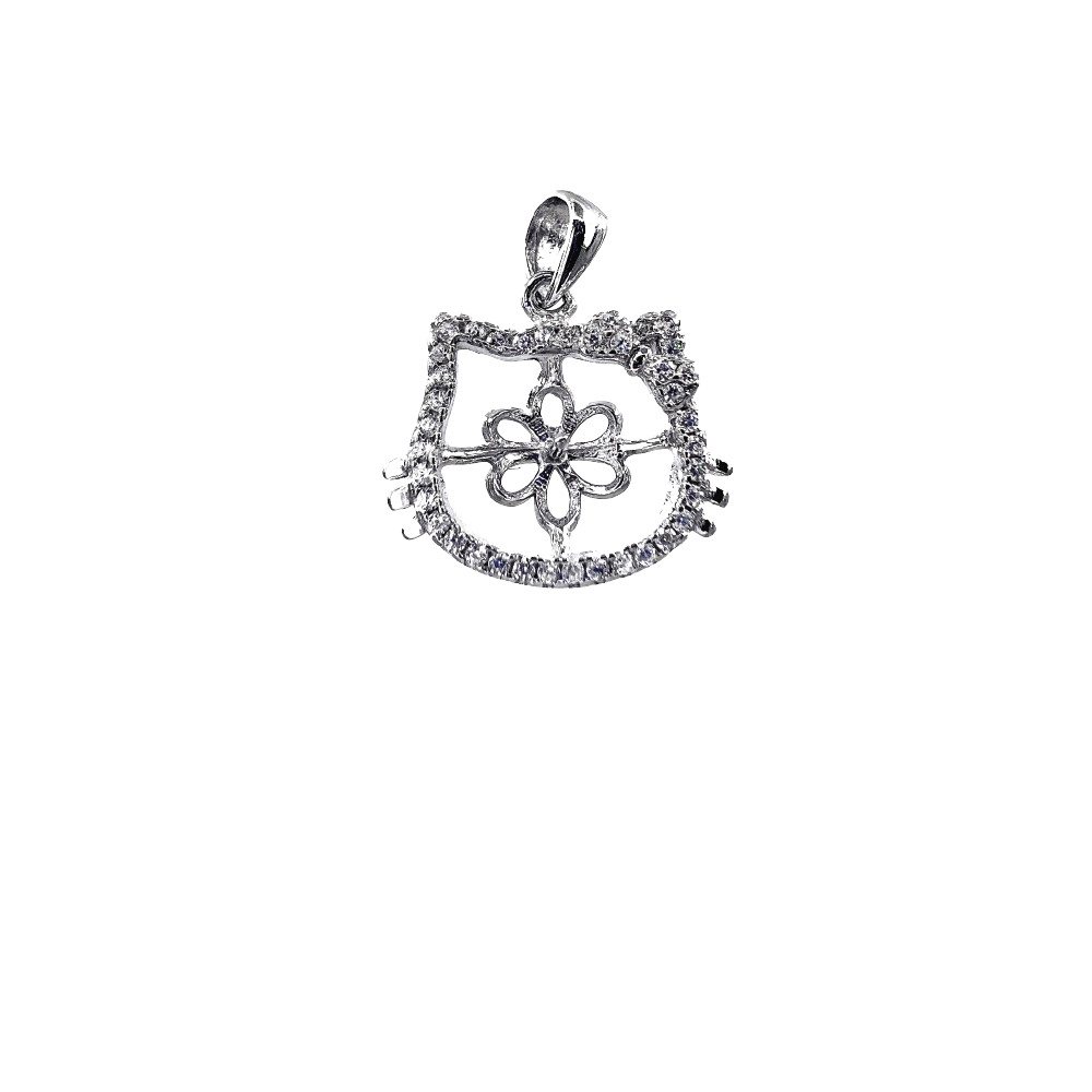 DIY Mount Pendant - 925 Sterling Silver Hello Kitty Rhinestone