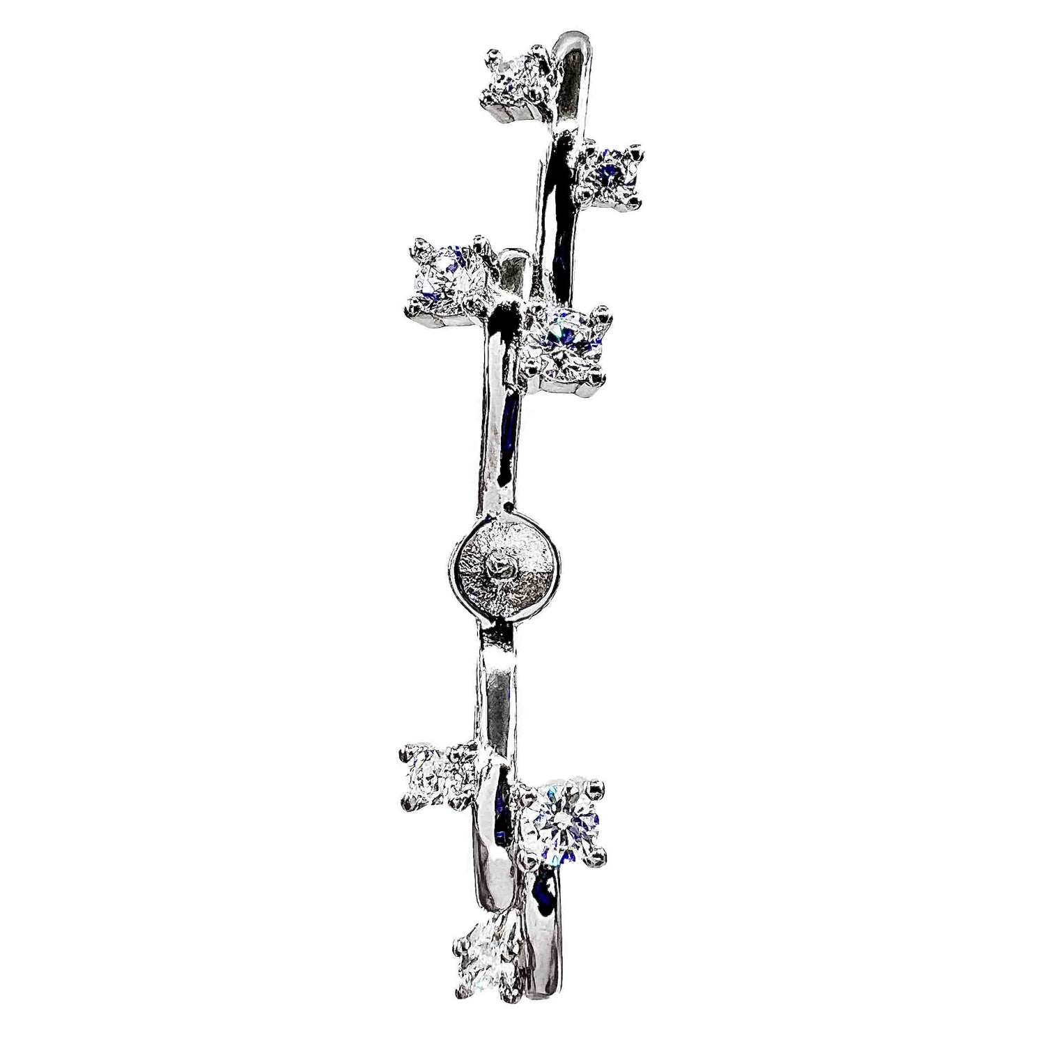 DIY Mount Pendant - 925 Sterling Silver Branch 7 Large Rhinestones