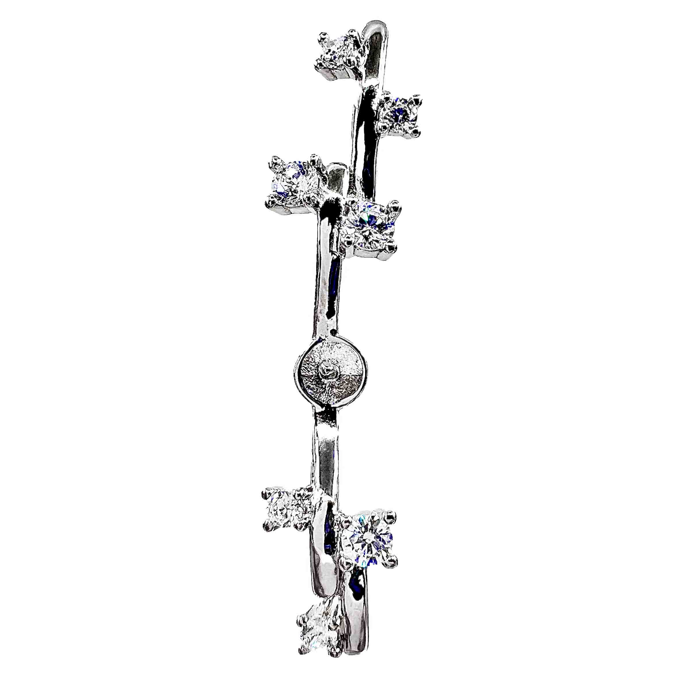 DIY Mount Pendant - 925 Sterling Silver Branch 7 Large Rhinestones