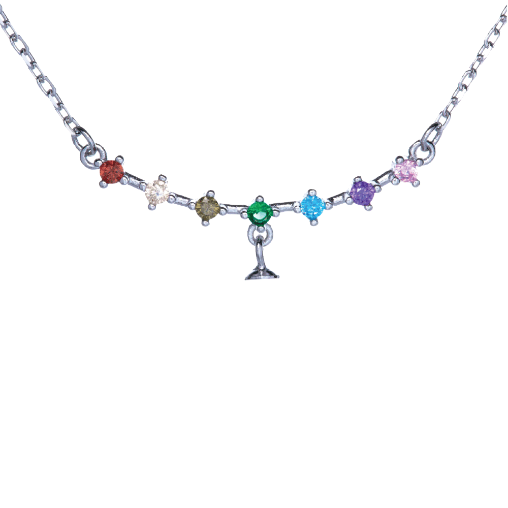 DIY Mount Pendant - 925 Sterling Silver Rainbow with 18” Chain