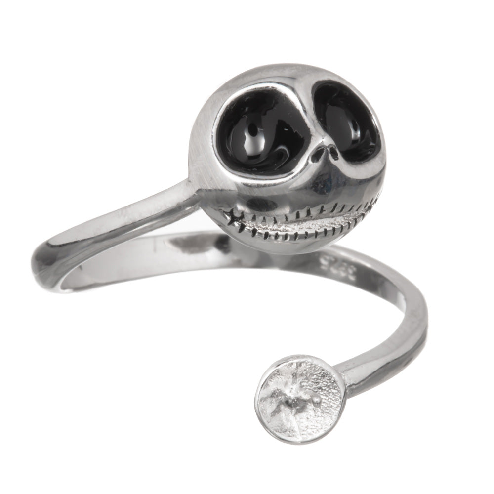 Mount Anillo Ajustable .925 Plata Esterlina Disney Jack Skellington Pesadilla Antes De Navidad