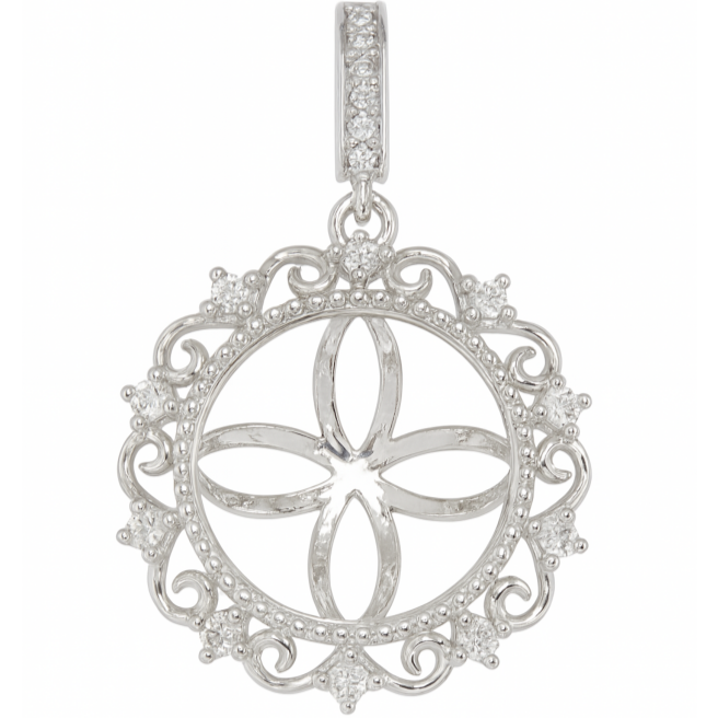 DIY Mount Pendant - 925 Sterling Silver Large Ornate Deco