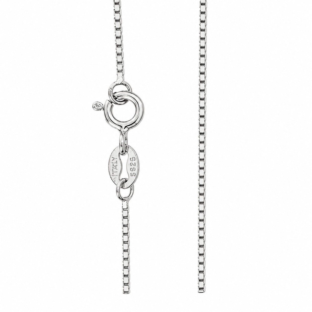 Chain - Box 925 Sterling Silver Rhodium Coated Spring Clasp