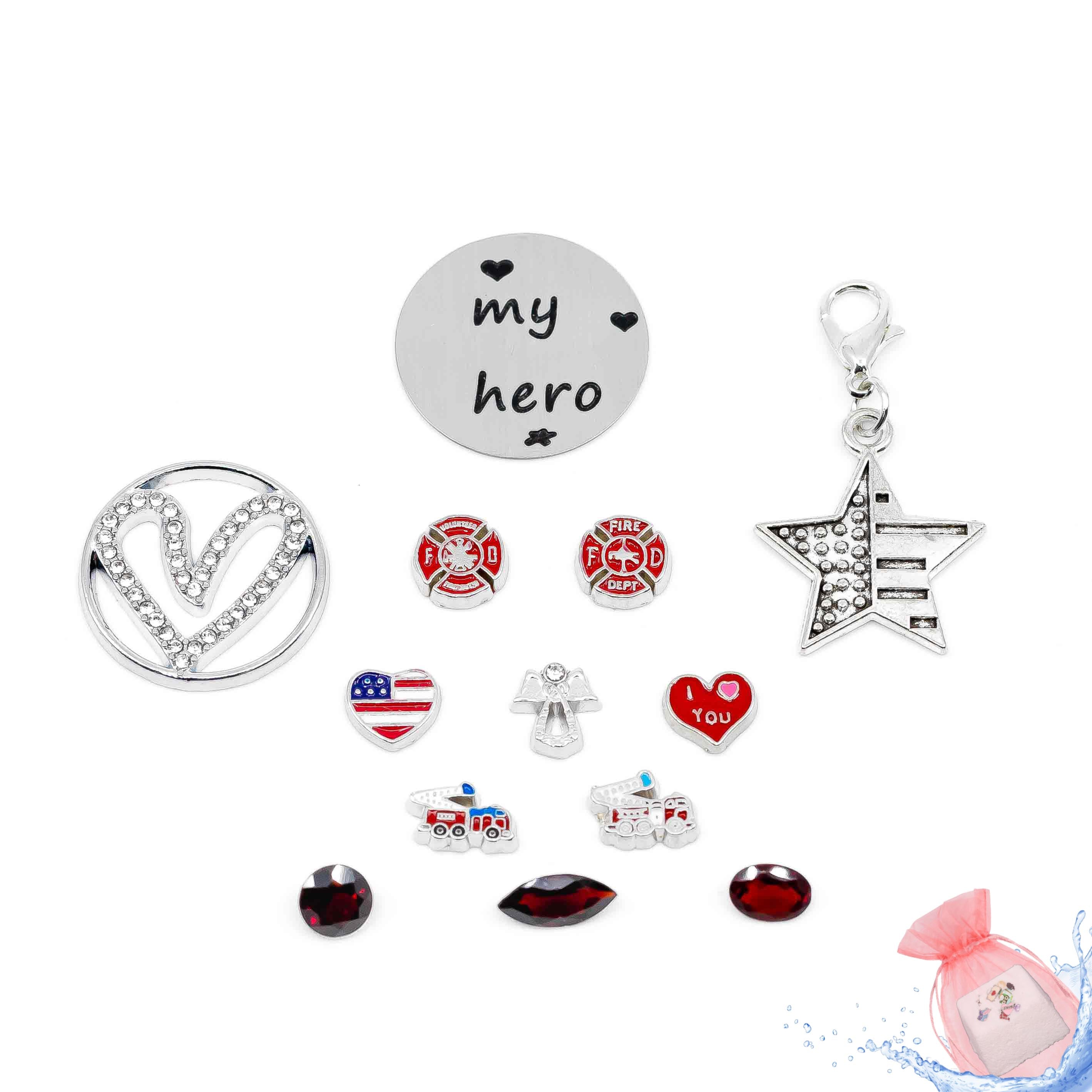 Fire Department Themed Charm Drops Fire Department