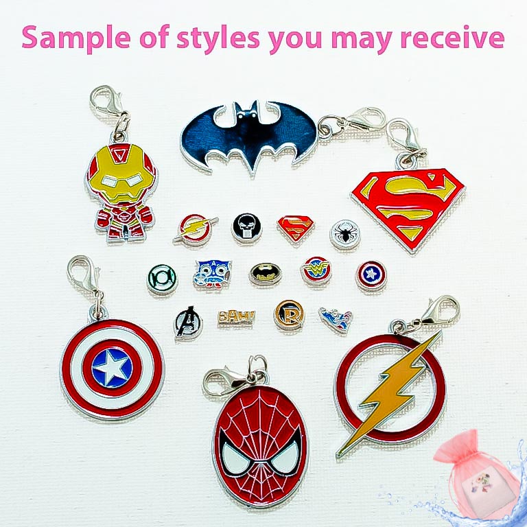 Superheroes Themed Charm Drops Superheroes
