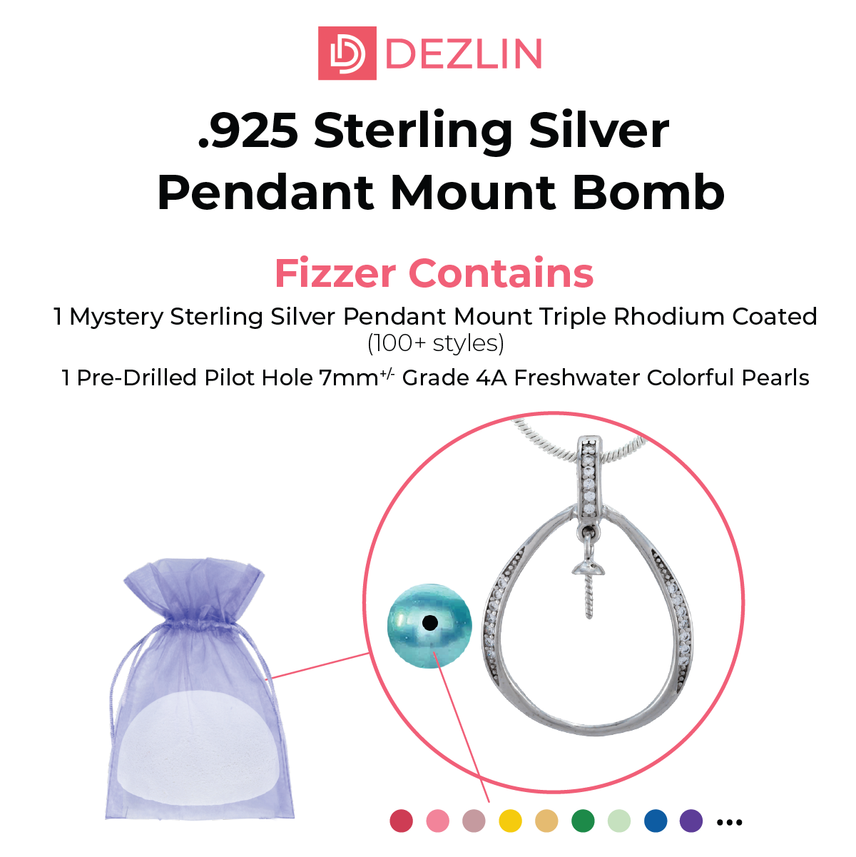 DIY Pendant Mount Bomb - 925 Sterling Silver Rhodium Coated(100+ Styles)