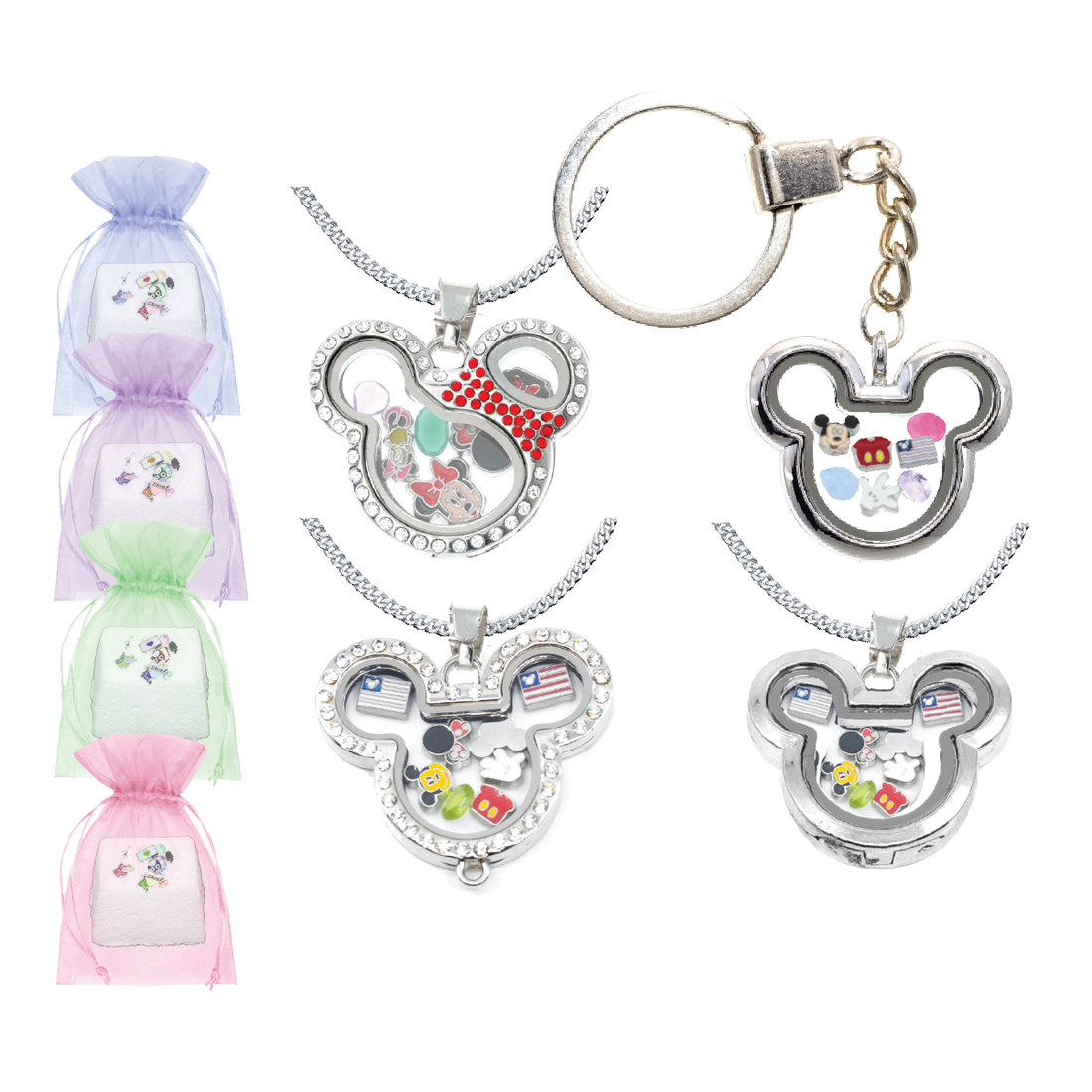 Charm Drop - Mickey and Minnie Mouse Bundle (4 Drops 4 Lockets)