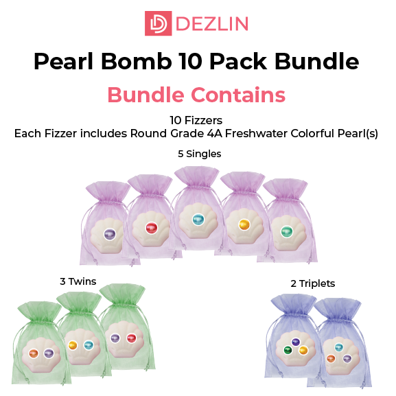Pearl Bomb - Round Pearls Saver Bundle 5 Singles 3 Twins 2 Triplets (17 Pearls)